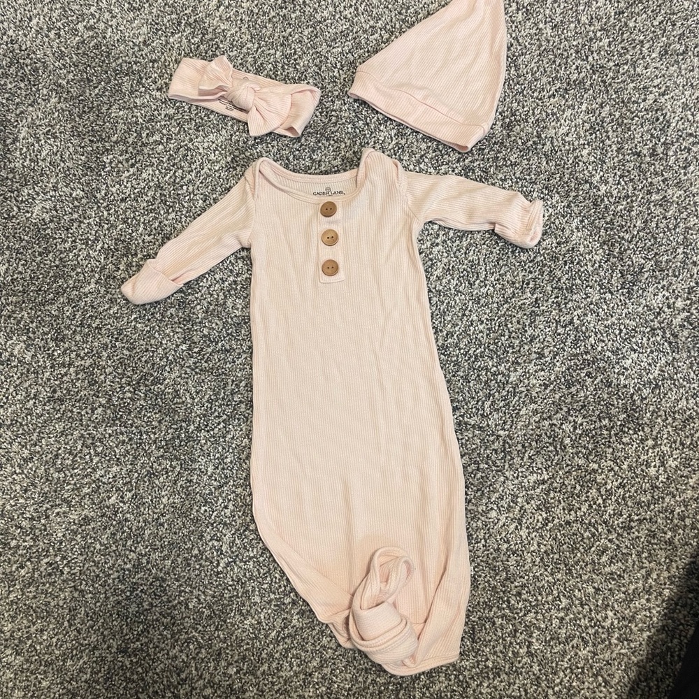 Caden Lane Blush Pink Footie Set